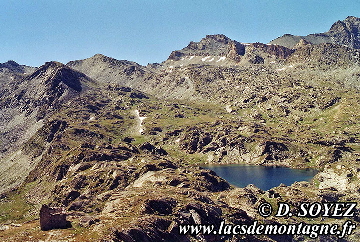 Photo n20030725
Lacs du col de Longet (Haute Ubaye, Alpes de Haute Provence)
Clich Dominique SOYEZ (2655m)
Copyright Reproduction interdite sans autorisation